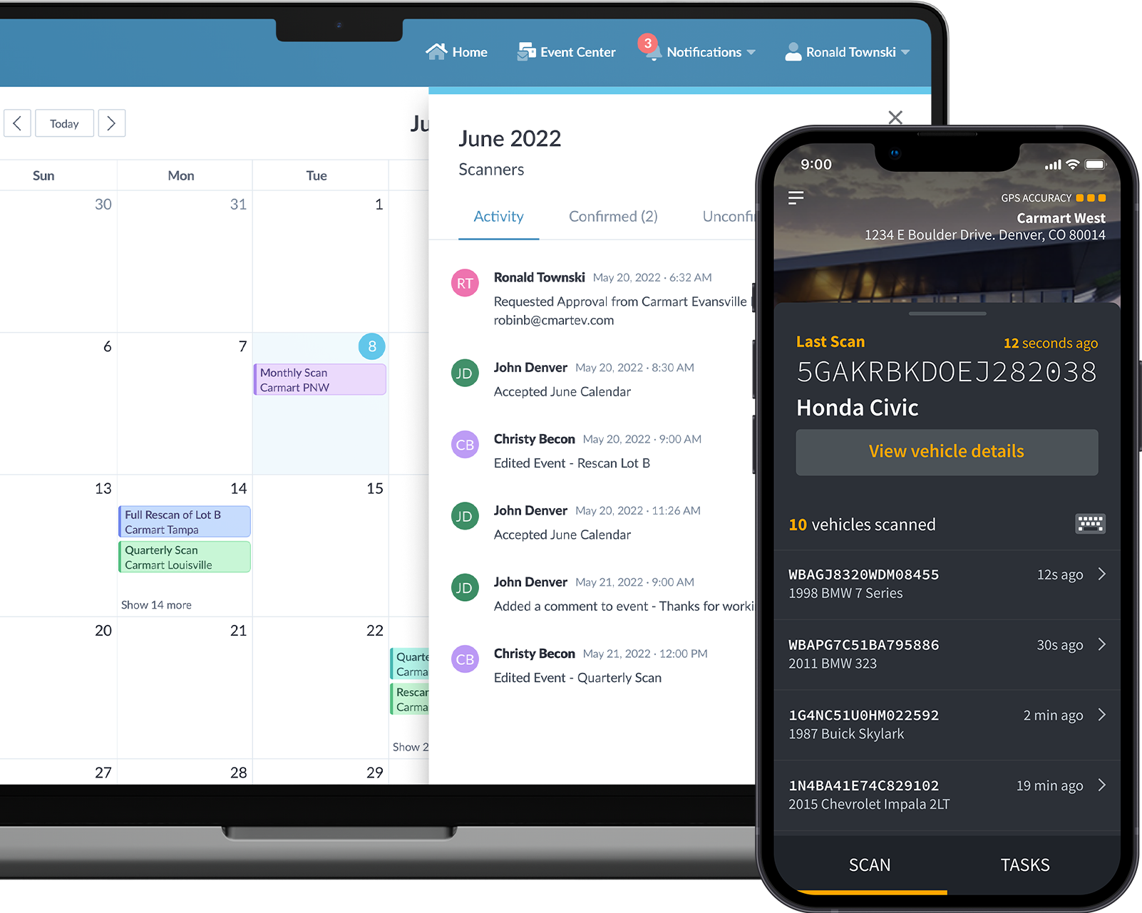 Vinpoint dashboard displayed on a laptop and smartphone